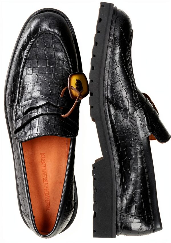 Chaussures Oxford Melvin Hamilton cuir main homme noir vert-5