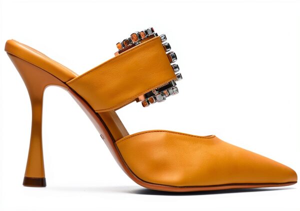 Chaussures Melvin Hamilton femme cuir orange talon aiguille-1