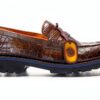 Chaussures Melvin Hamilton cuir main homme vert noir-1