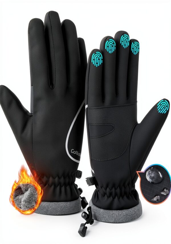 Gants vélo hiver GoSkala tactiles anti-vent cyclisme femme