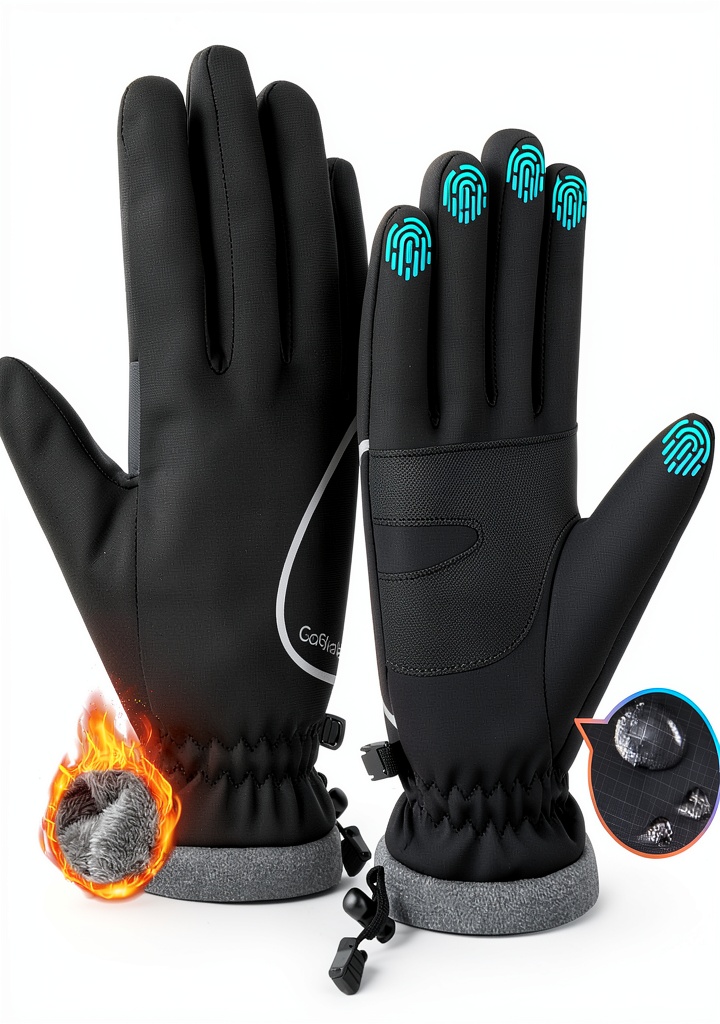 Gants vélo hiver GoSkala portés lors d'une sortie cycliste