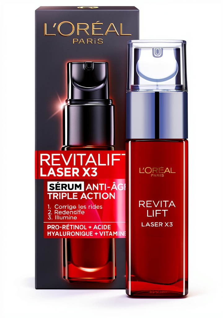 Application du sérum Revitalift Laser X3 sur le visage