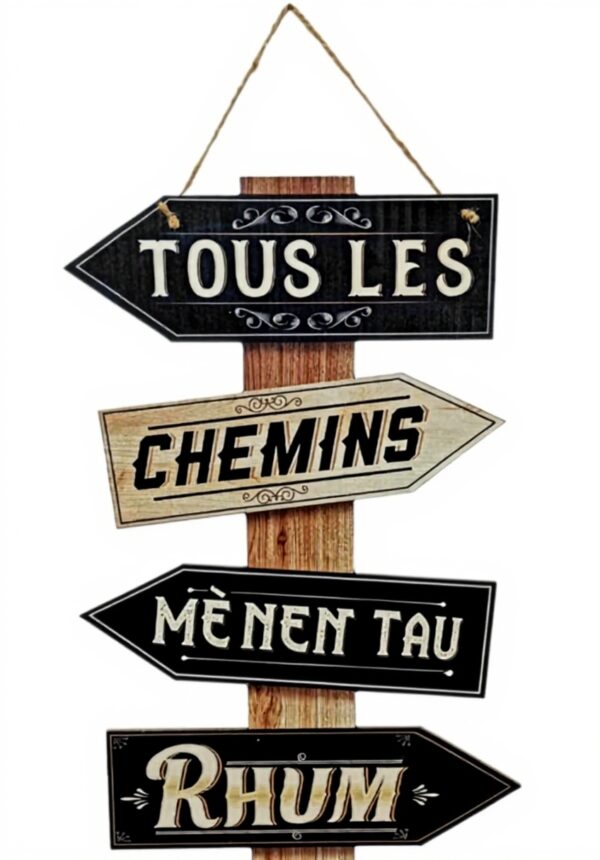 Panneau directionnel bois Sud trading Compagny décoration