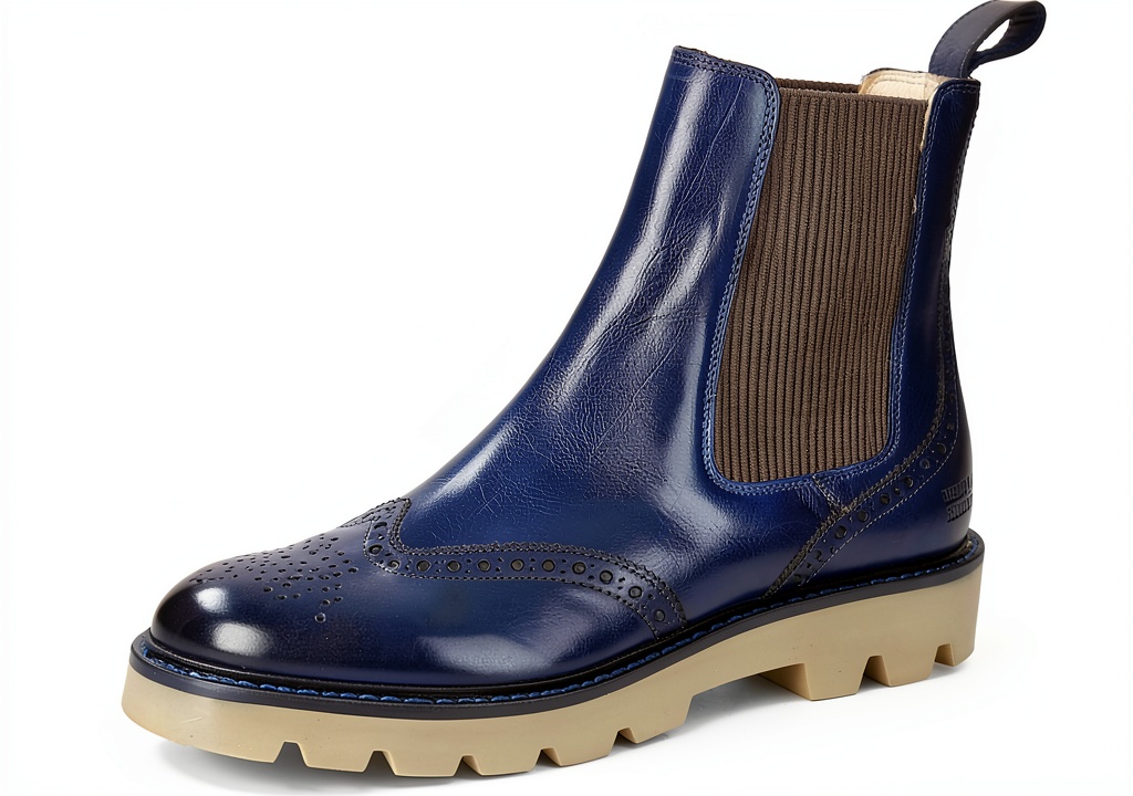 Bottes Melvin Hamilton en cuir bleu sur fond neutre