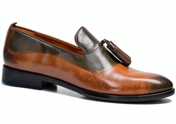 Chaussures Melvin Hamilton cuir main homme gris marron-1