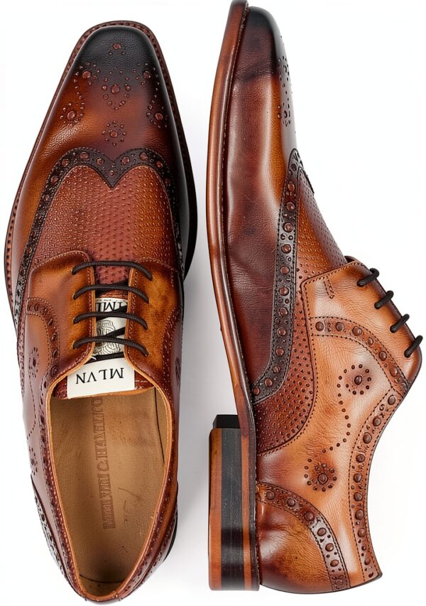 Chaussures en cuir Melvin Hamilton homme marron point carrée-1