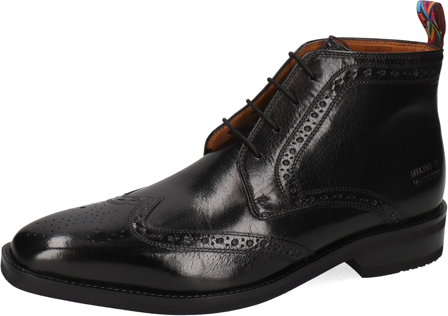 Chaussures Melvin Hamilton en cuir noir sur fond neutre