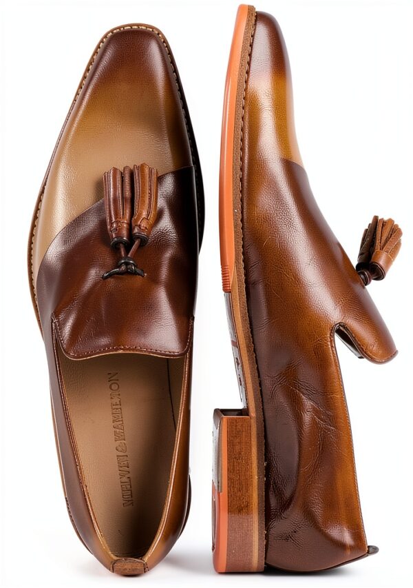 Chaussures homme Melvin Hamilton cuir main marron gris-5