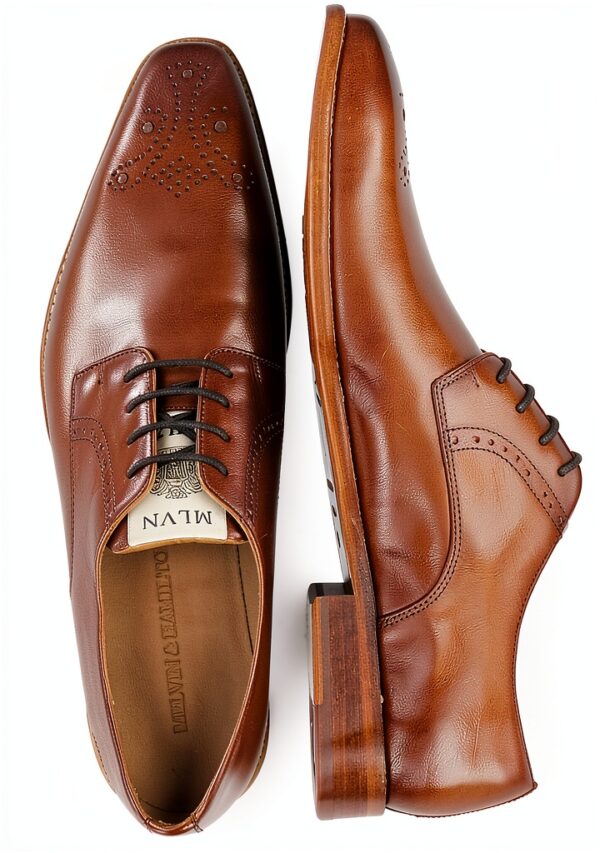 Chaussures Oxford Melvin Hamilton cuir main homme marron-5