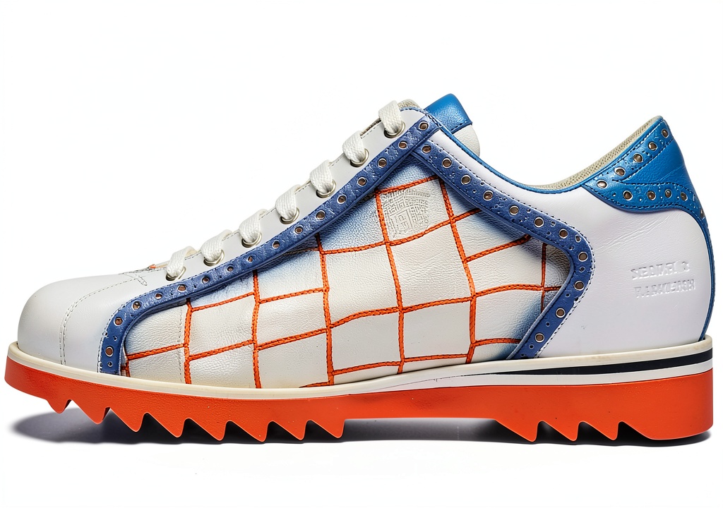 Chaussures homme en cuir multicolore portées en ville