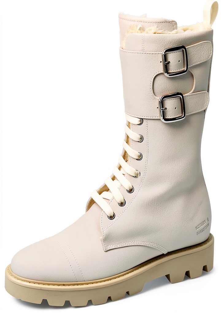 Installation des Chaussures Melvin & Hamilton Femme Noir Gris sur un plan de travail en bois