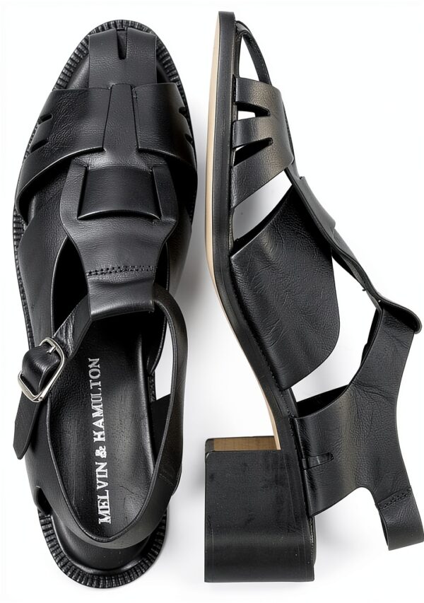 Melvin & Hamilton Sandales Femme Noires Cuir Fait Main 36-43 EU-5