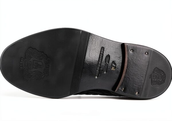 Chaussure femme Luxe cuir noir - modèle élégant, talon plat 2 cm, EU-4