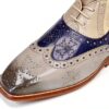 Chaussures Oxfords hommes Melvin Hamilton Cuir de veau pointu Bleu-4