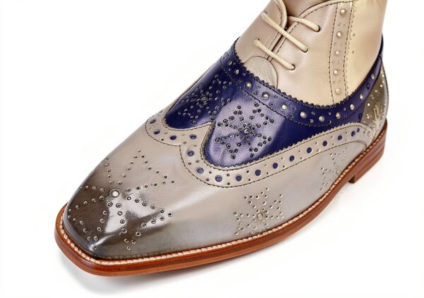Chaussures Oxfords hommes Melvin Hamilton Cuir de veau pointu Bleu-4