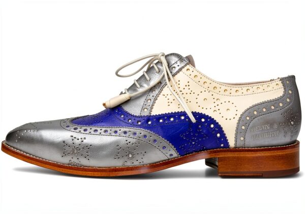 Chaussures Oxfords hommes Melvin Hamilton Cuir de veau pointu Bleu-1