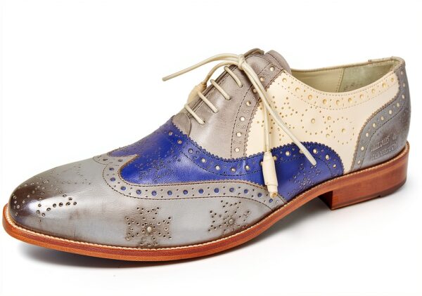 Chaussures Oxfords hommes Melvin Hamilton Cuir de veau pointu Bleu-0