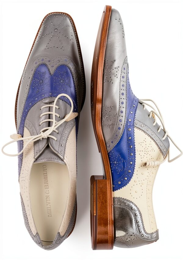 Chaussures Oxfords hommes Melvin Hamilton Cuir de veau pointu Bleu-5