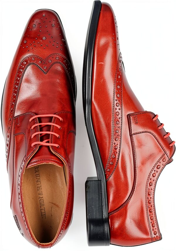 Chaussures Oxford Homme Melvin Hamilton Lewis Rouge Cuir fait main-1
