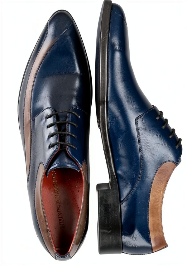 Chaussures Oxford Homme Melvin Hamilton Toni 36 Bleu Cuir Fait Main-5