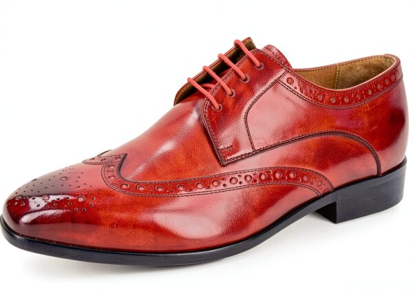 Chaussures Oxford Homme Melvin Hamilton Lewis Rouge Cuir fait main-2