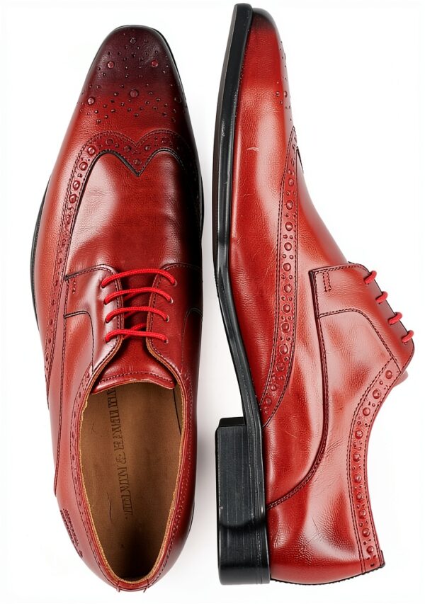 Chaussures Oxford Homme Melvin Hamilton Lewis Rouge Cuir fait main-5
