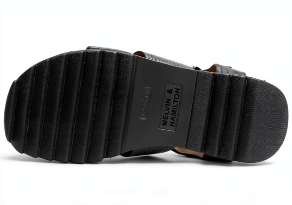 Sandale homme Melvin & Hamilton cuir fait main noir modèle 127921-4