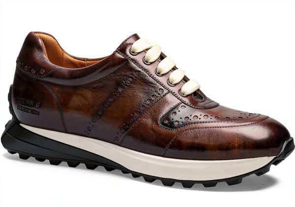 Melvin et Hamilton Homme Richmond 1 Sneaker Gris Cuir Fait Main-6