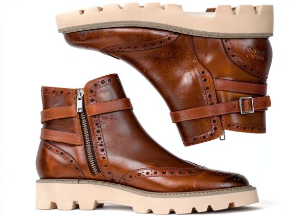 Bottine femme Melvin & Hamilton Selina 25 en cuir taupe, plateforme-5