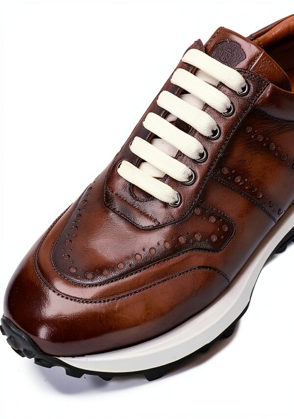 Melvin et Hamilton Homme Richmond 1 Sneaker Gris Cuir Fait Main-4