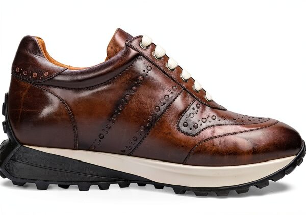 Melvin et Hamilton Homme Richmond 1 Sneaker Gris Cuir Fait Main-1