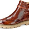Bottine femme Melvin & Hamilton Selina 25 en cuir taupe, plateforme-0