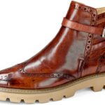 Bottine femme Melvin & Hamilton Selina 25 en cuir taupe, plateforme-0