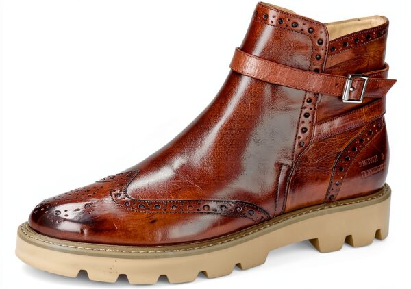 Bottine femme Melvin & Hamilton Selina 25 en cuir taupe, plateforme-0