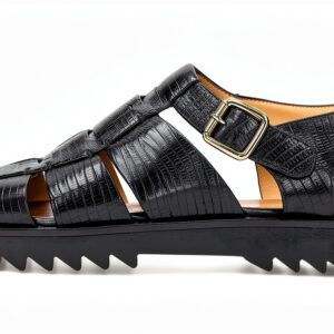 Sandale homme Melvin & Hamilton cuir fait main noir modèle 127921-0