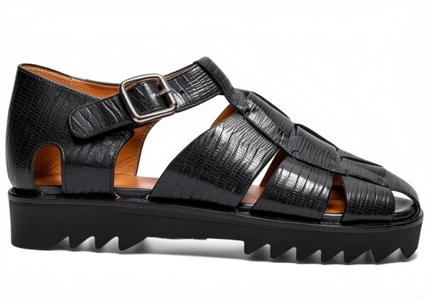Sandale homme Melvin & Hamilton cuir fait main noir modèle 127921-5