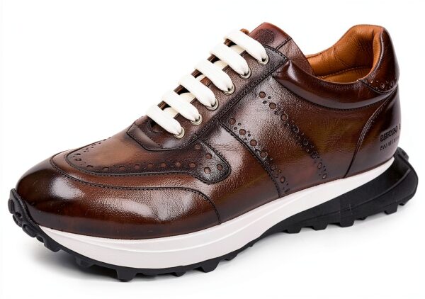 Melvin et Hamilton Homme Richmond 1 Sneaker Gris Cuir Fait Main-0