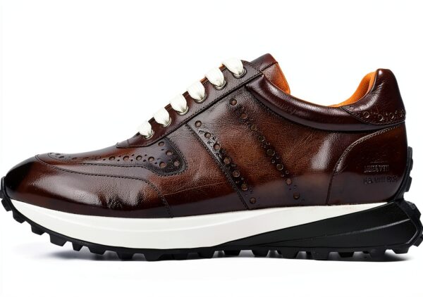 Melvin et Hamilton Homme Richmond 1 Sneaker Gris Cuir Fait Main-2