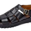 Sandale homme Melvin & Hamilton cuir fait main noir modèle 127921-2