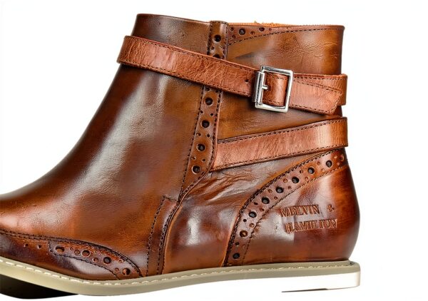 Bottine femme Melvin & Hamilton Selina 25 en cuir taupe, plateforme-4