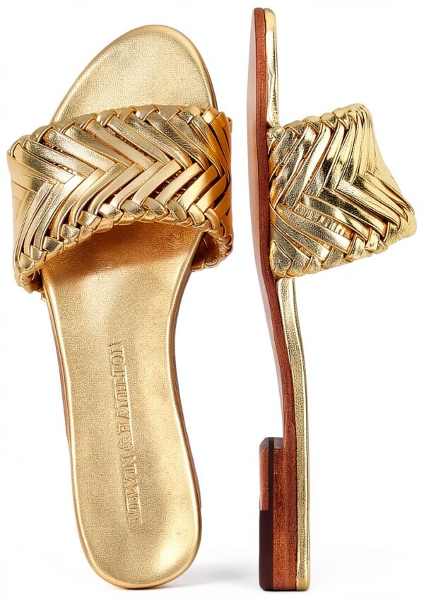 Melvin & Hamilton Femme Hanna 96 Mule Or, Chaussures Mules Femme-5